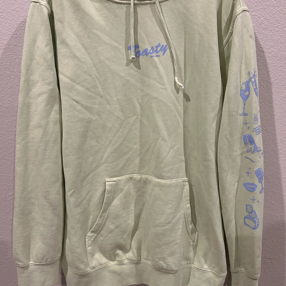 Toasty Light Green Graphic Hoodie
